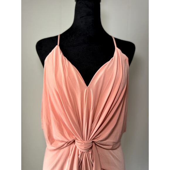 MISA Los Angeles Domino Draped Front Tie Pink Mini Dress Size L - Picture 4 of 11